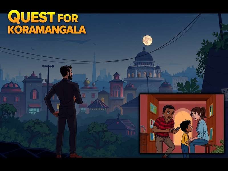 Quest For Koramangala gameplay screenshot showing Bangalore cityscape