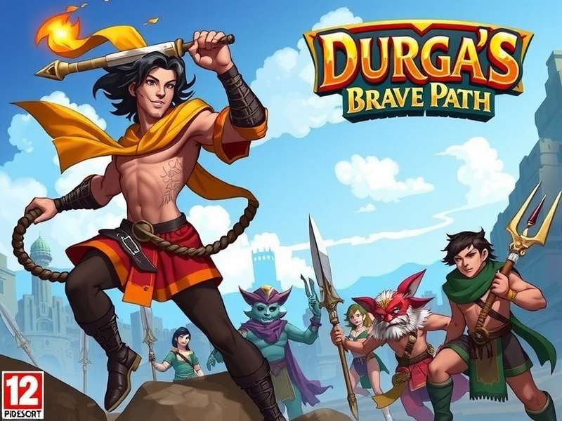 Gameplay screenshot showing combat and exploration in Durga S Brave Path