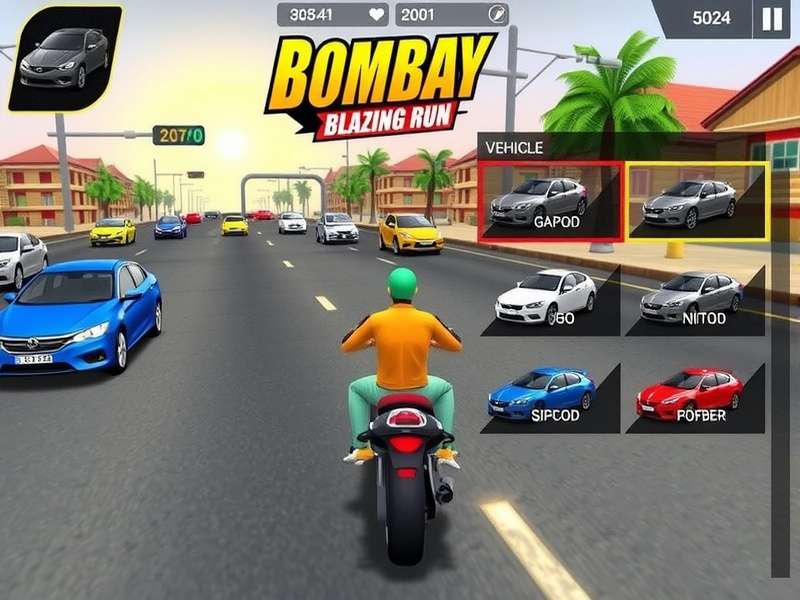 Bombay Blazing Run gameplay screenshot showing vibrant Indian city environment