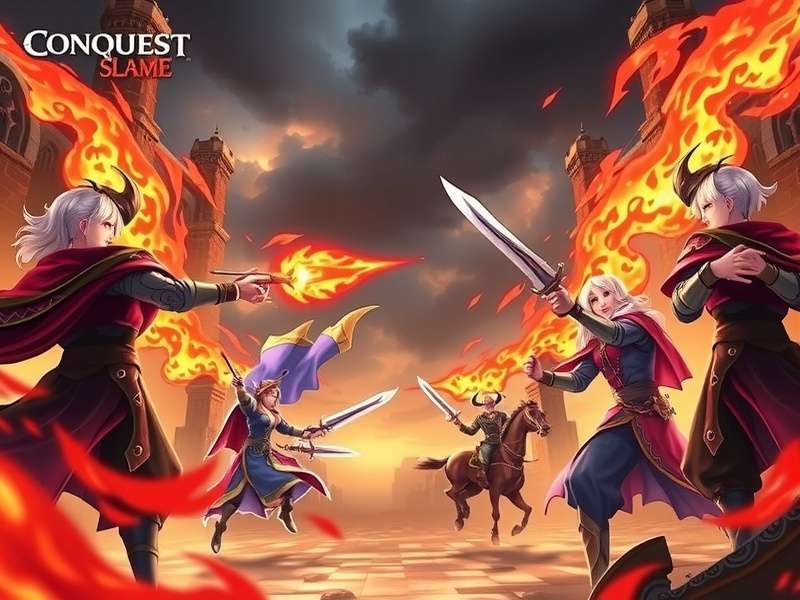 Conquest S Flame Game Banner - Epic Battle Scene