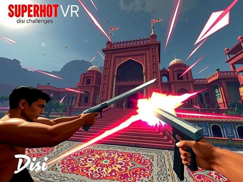 Superhot VR: Desi Challenges showing Indian architectural elements