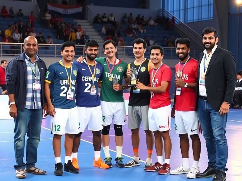 Indian Handball Victors receiving awards