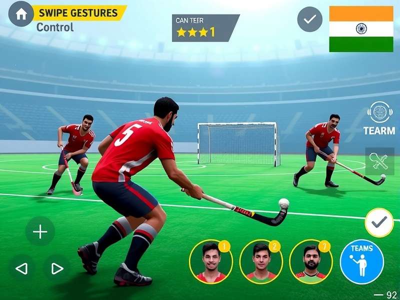 Hockey Heroes India Edition team customization screen