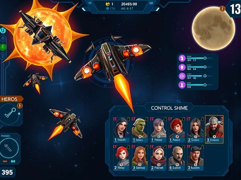 Galactic Gunners character roster showing diverse heroes