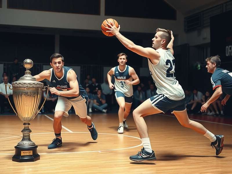 Handball trophy and medals display