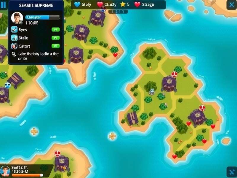 Seaside Surge Supreme gameplay screenshot showing coastal environment