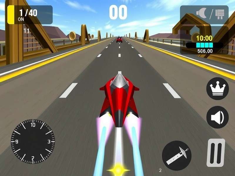 Jet Dash Master gameplay screenshot showing high-speed racing action