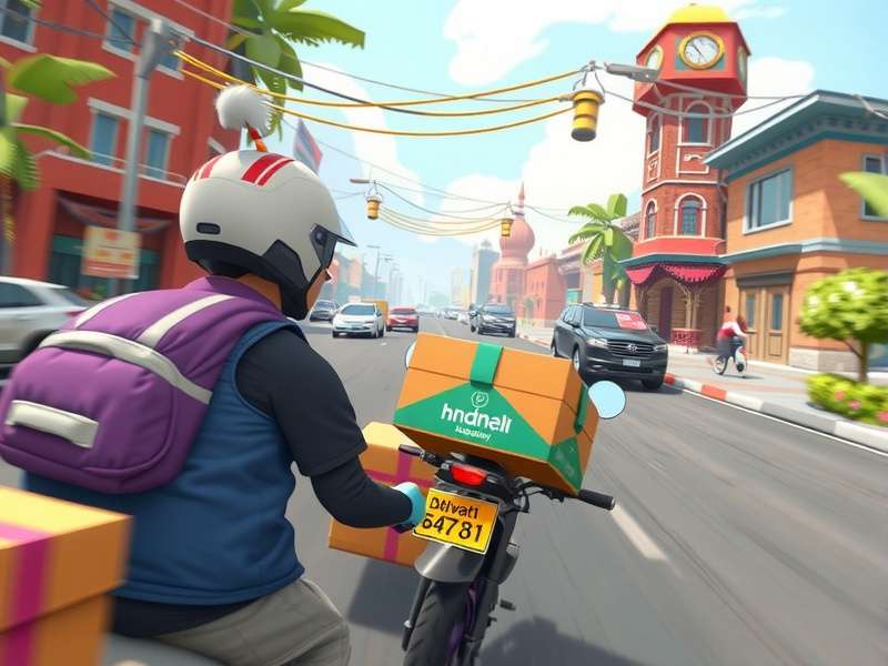 Haste Delivery visual design showing Indian-inspired environments