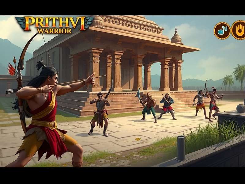 Prithvi Arrow Warrior gameplay screenshot showing archery combat