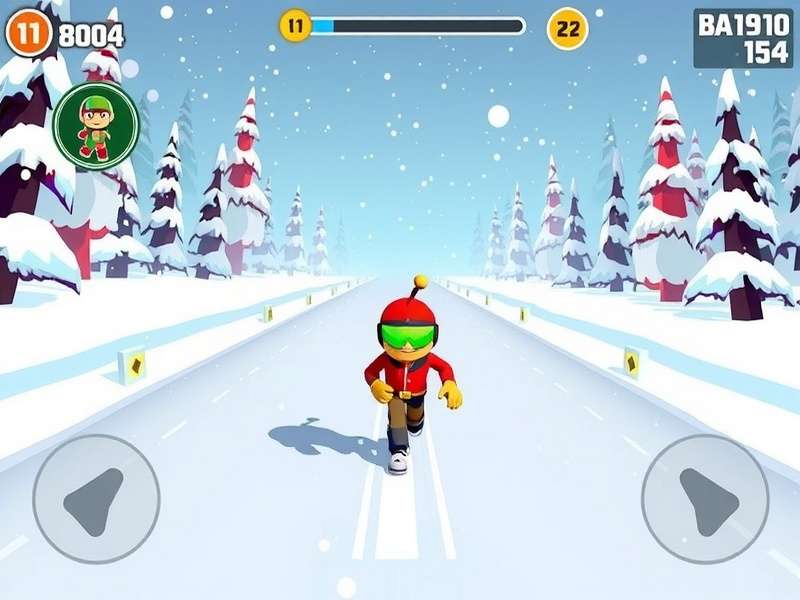 Agent Dash Snowy Sprint gameplay screenshot showing winter environment