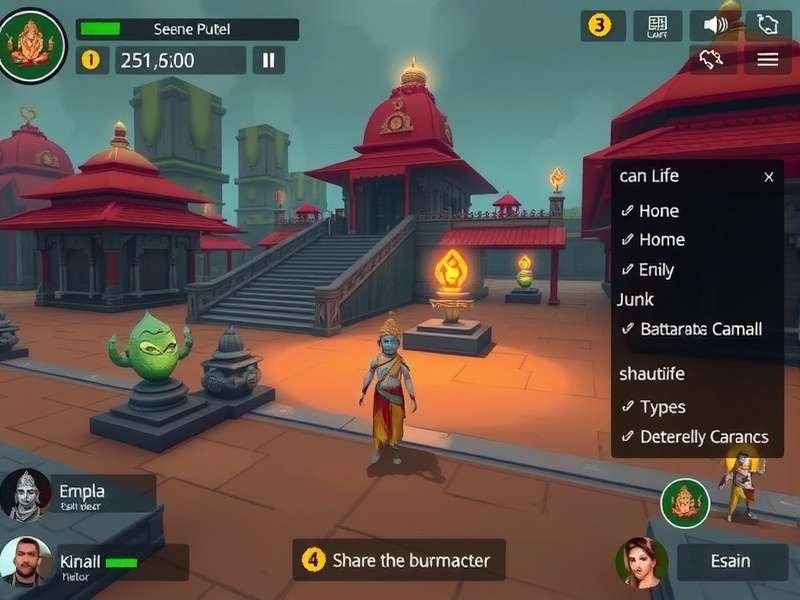 Ganesha Puja Empire gameplay screenshot showing temple environment