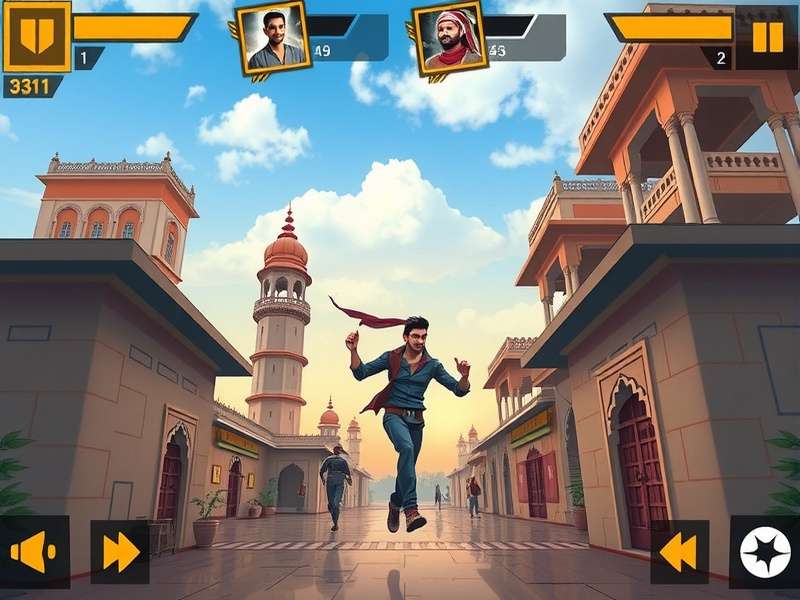 Udaipur Urge Runner gameplay screenshot showing character running through Udaipur streets