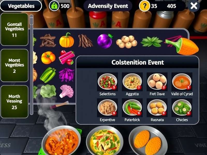 Tasty Bhaji Trail advanced cooking interface with multiple dishes