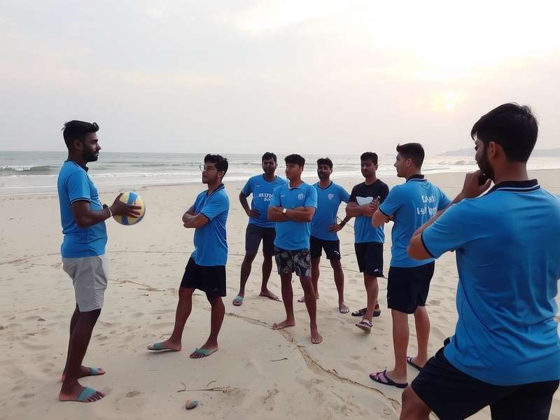 Goa Volley Rising Stars training session on beach