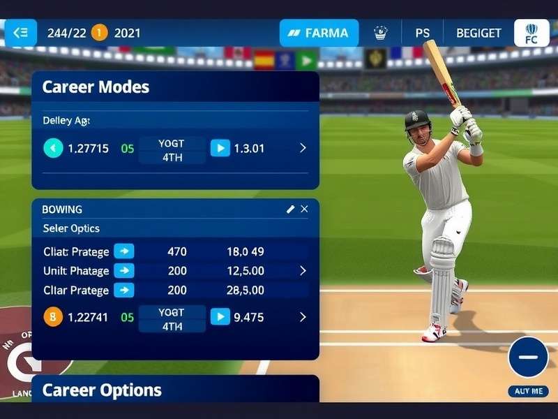 Ultimate Cricket Power career mode progression screen
