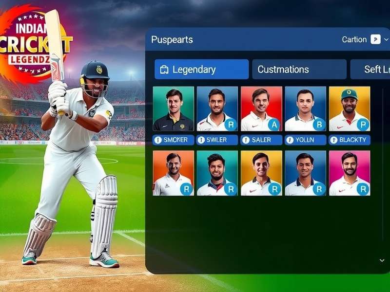 Indian Cricket Legendz customization options menu