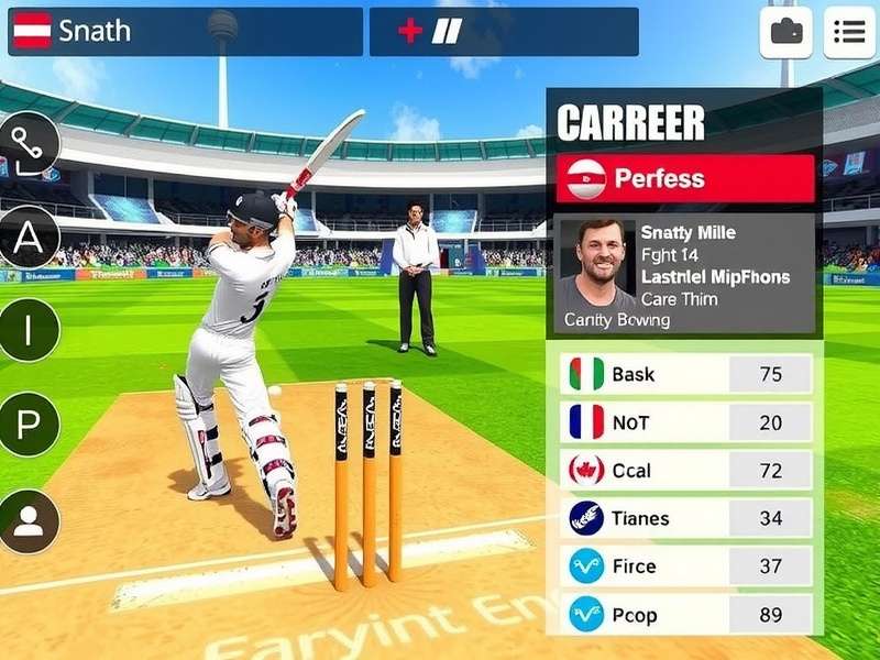 Ultimate Cricket Power bowling interface with delivery options
