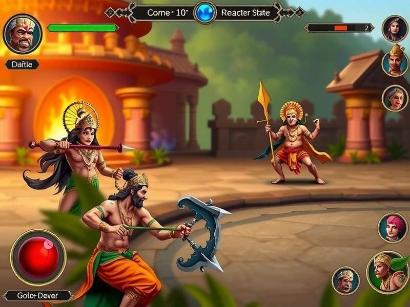 Character selection screen showing Hindu deities