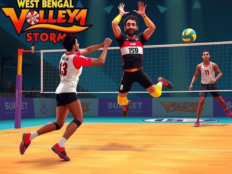 West Bengal Volley Storm character selection screen with diverse Indian athletes