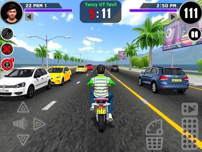 Bharat Lane Rider gameplay screenshot showing traffic navigation