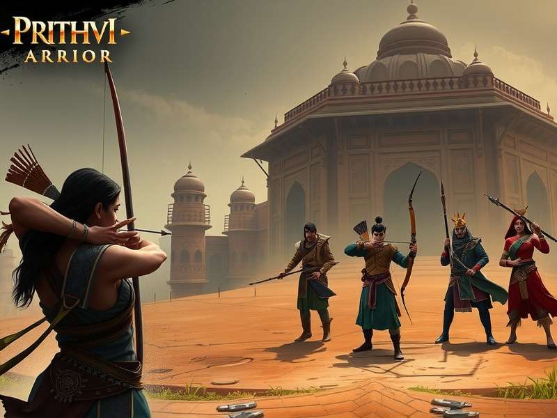 Prithvi Arrow Warrior level design showing Indian temple environment