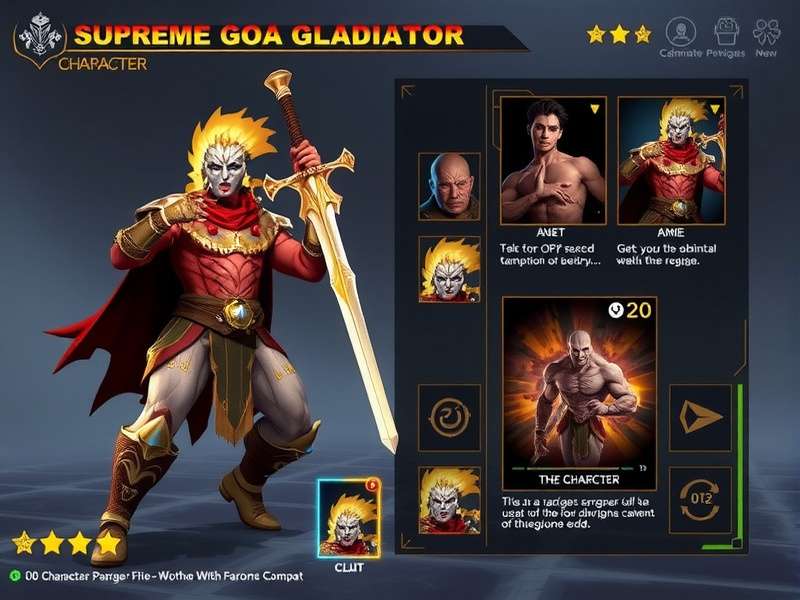 Supreme Goa Gladiator character selection screen