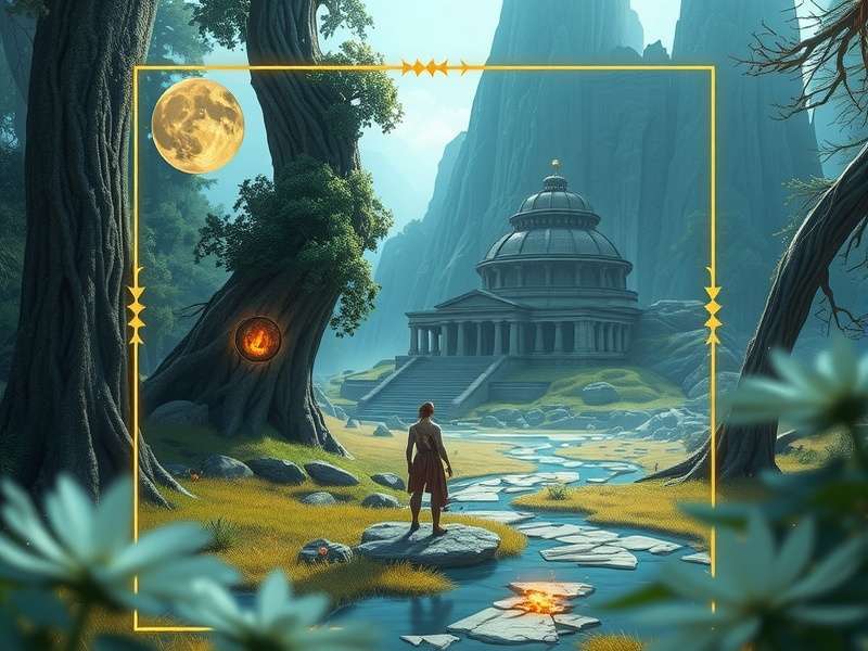 Ethereal Voyager story scene showing mystical temple