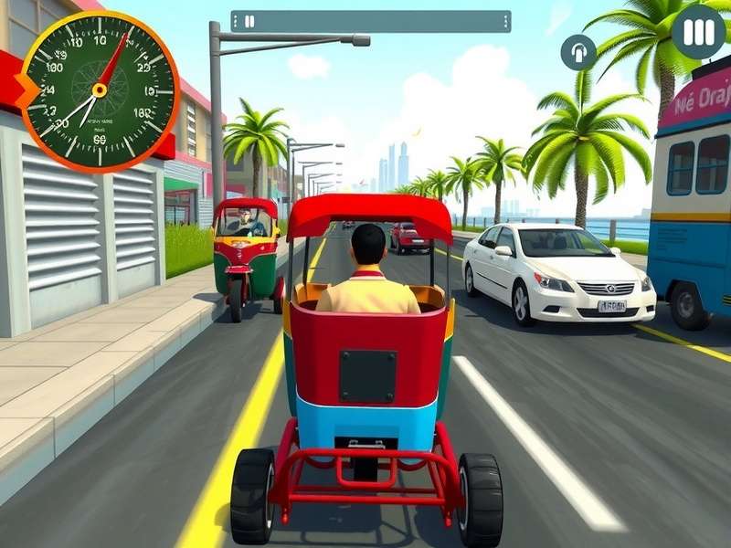 Rickshaw Runner Pro Chennai map showing Marina Beach and local landmarks