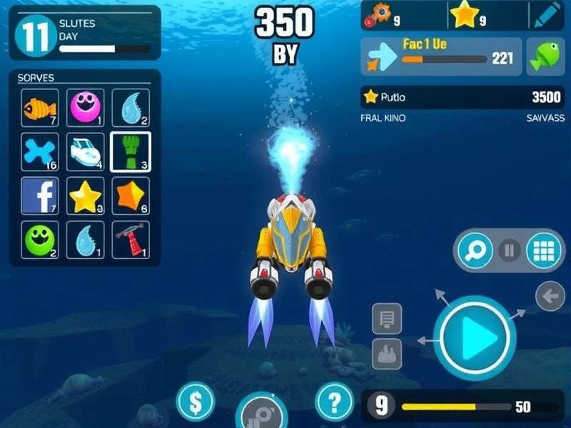 Reef Rush gameplay screenshot showing underwater racing