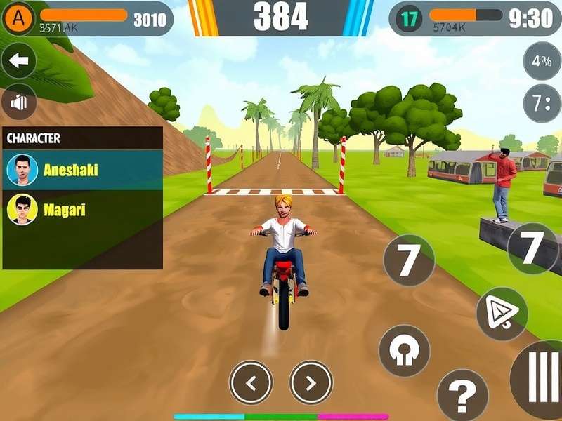 Nanak Speed Quest gameplay screenshot showing character racing through Punjabi landscape