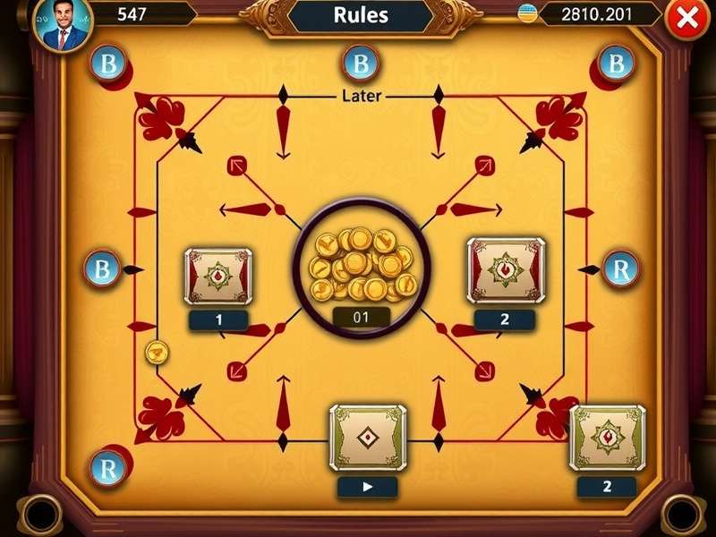 Carrom Royal Rush customization options showing different board designs