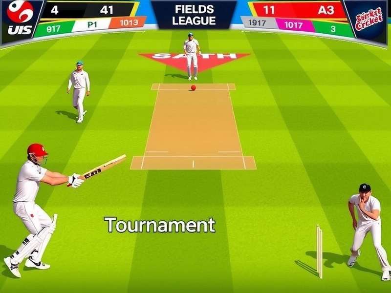 Satyam Cricket All Stars gameplay screenshot showing batting interface