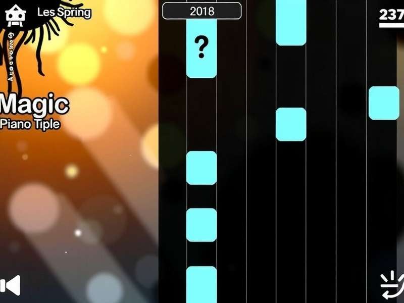 A person playing Magic Piano Tiles on a smartphone with intense concentration