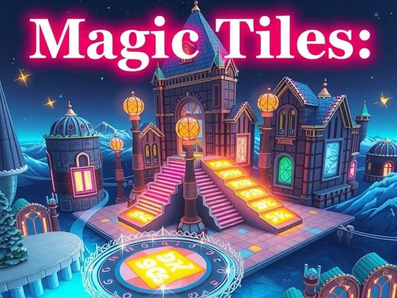 Magic Tiles gameplay screenshot showing piano tiles interface