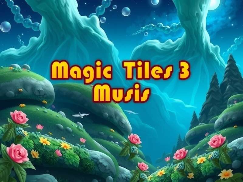 Magic Tiles 3 gameplay interface showing piano tiles and music notes