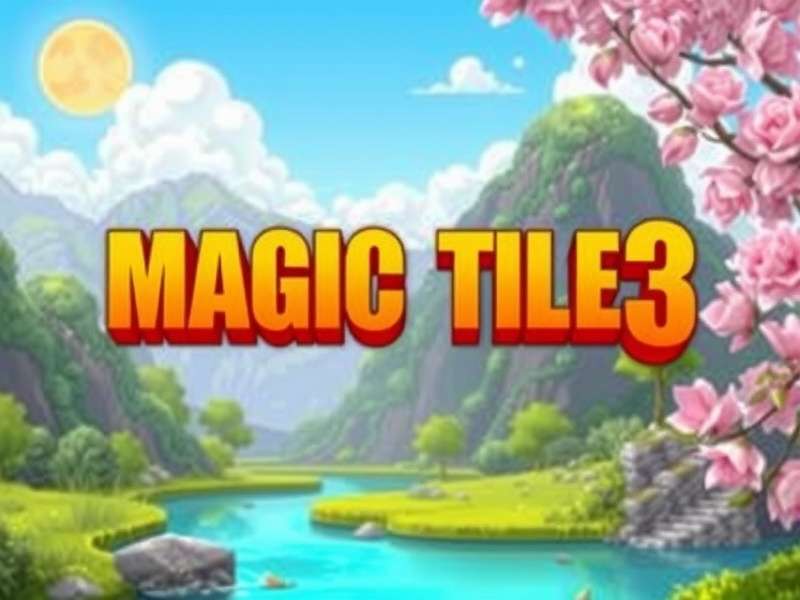 Magic Tiles 3 gameplay screenshot showing colorful tiles and piano keys