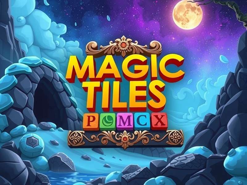 Magic Tiles 2 gameplay on a smartphone showing piano tiles and musical notes