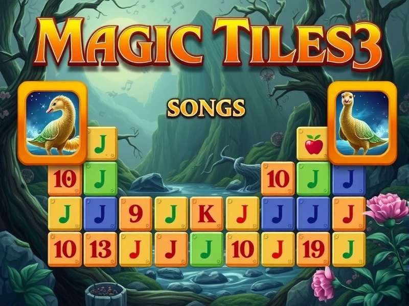 Person playing Magic Tiles 3 on a smartphone showing colorful tiles