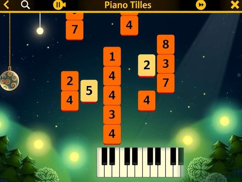 Piano Tiles Game interface showing high score gameplay