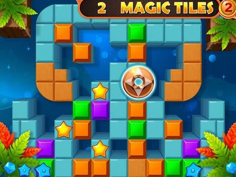 Magic Tiles 2 gameplay screenshot showing colorful tiles