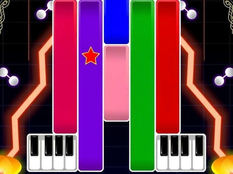 Close-up of fingers playing Piano Tiles game on a smartphone screen