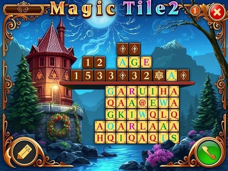Magic Tiles 2 Online gameplay showing black tiles falling with a vibrant background