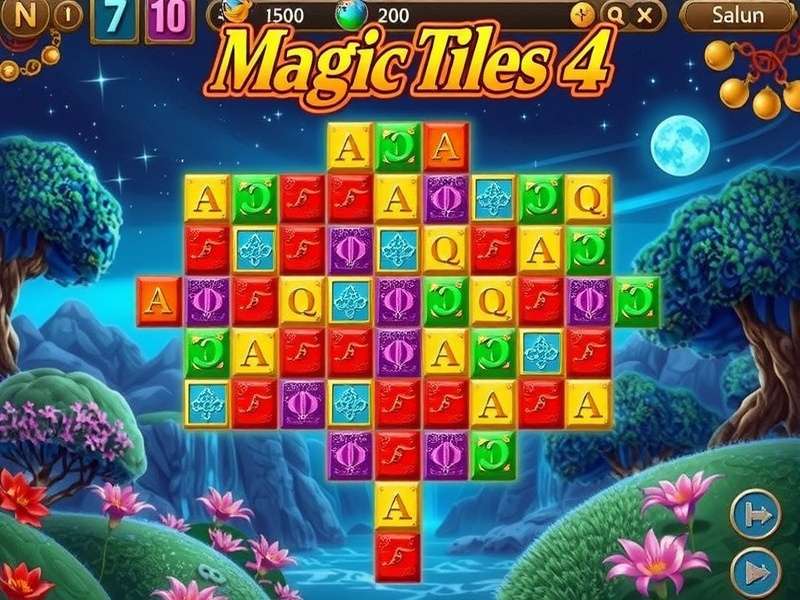 Magic Tiles 4 Online gameplay screenshot showing vibrant rhythm tiles with Indian theme
